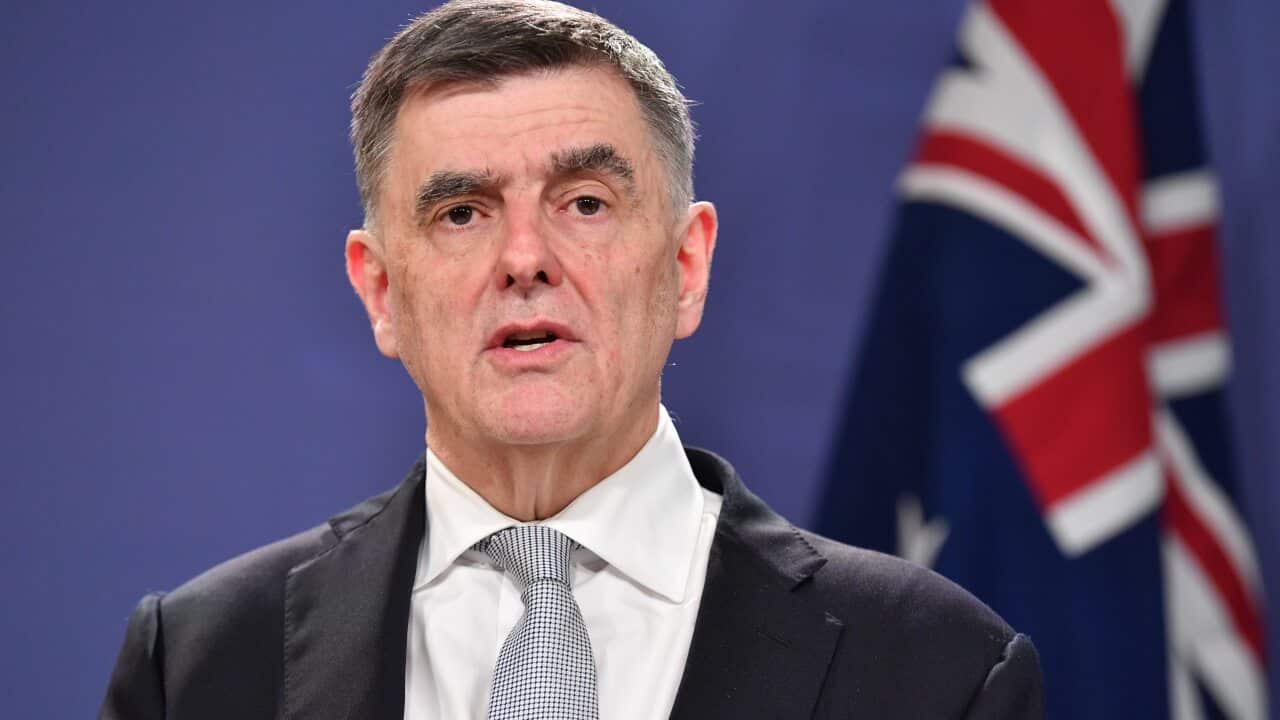 Chief Medical Officer Professor Brendan Murphy speaks to the media on Tuesday.