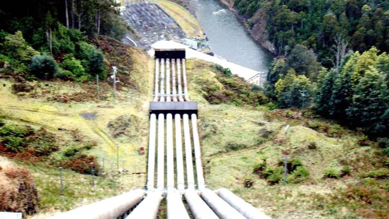 Hydro-scheme water pipes in Tasmania.