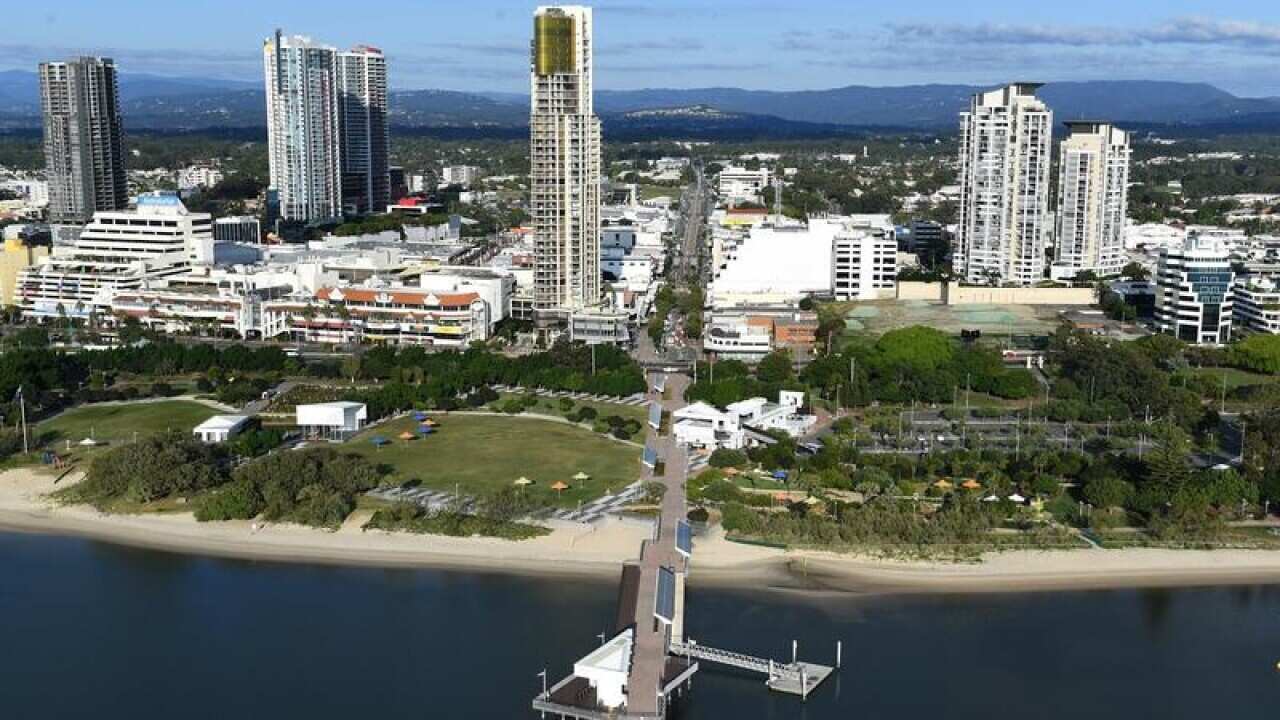 An aerial view of Southport on the Gold Coast