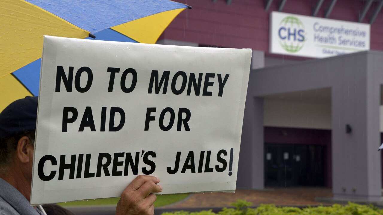 A protest against child detention centres