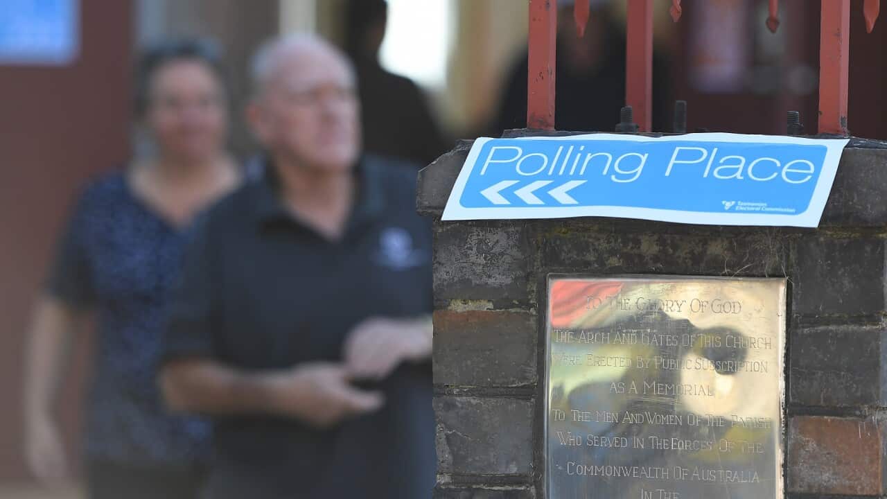 A file photo of a polling place in Hobart, Tasmania (Getty)