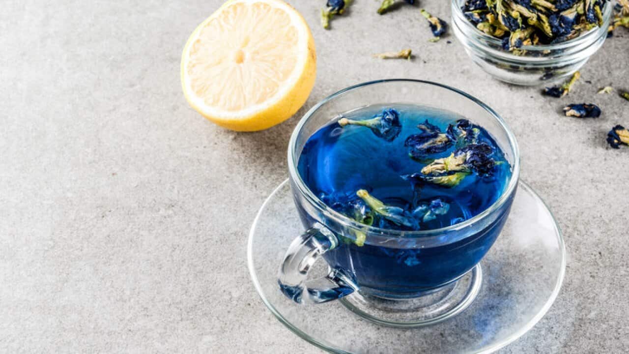 Blue butterfly pea flower tea