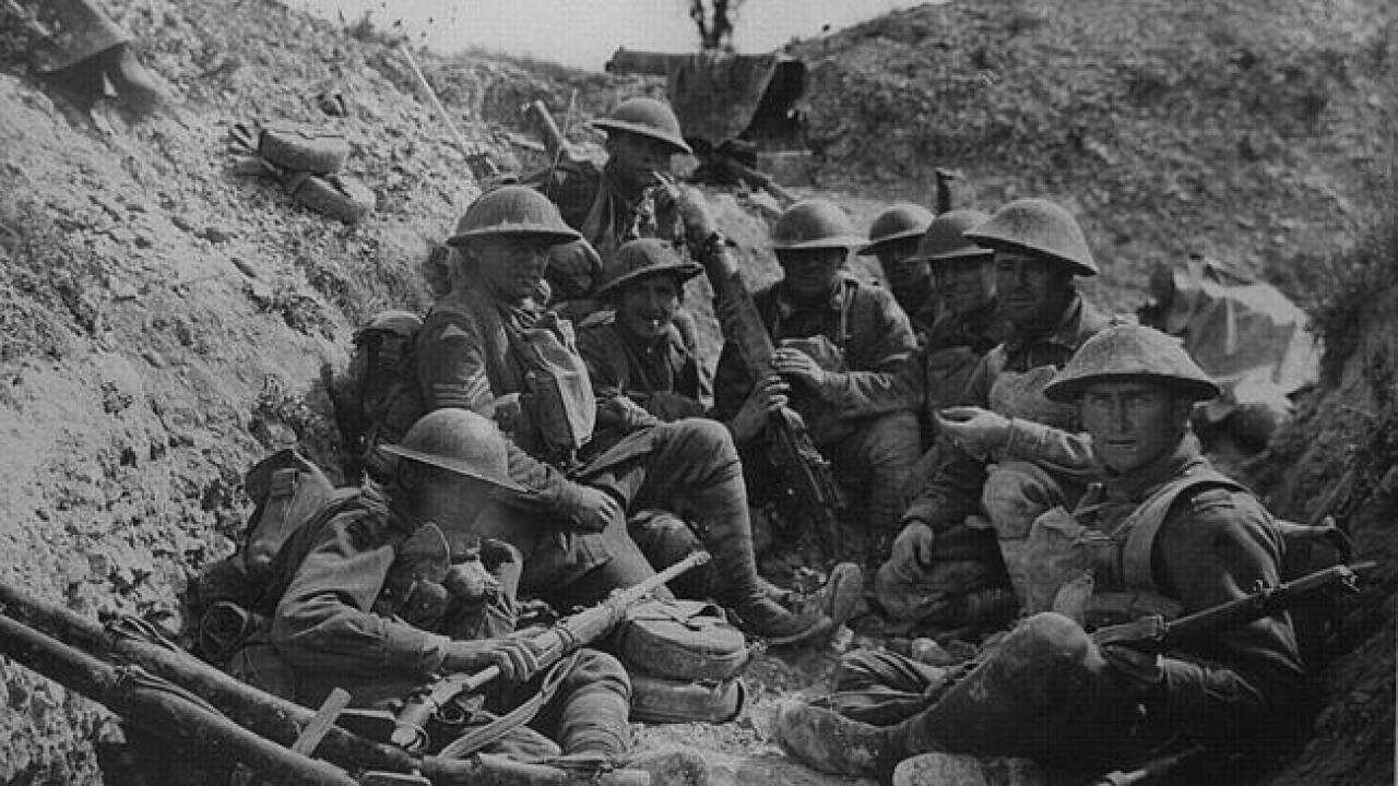 Australian soldiers on the Western Front, World War One.