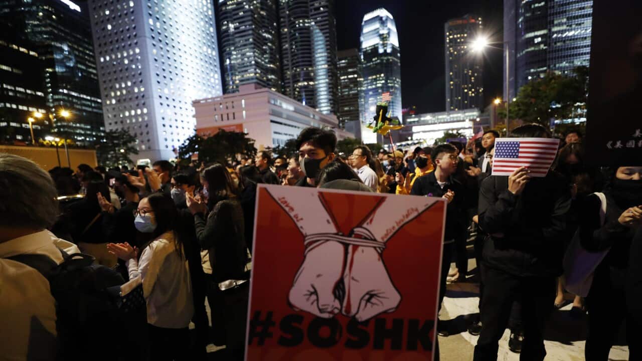 Protestor during Hong Kong demonstration
