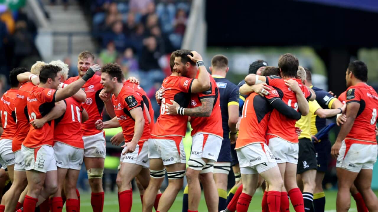 Sacarens' players celebrate after the final