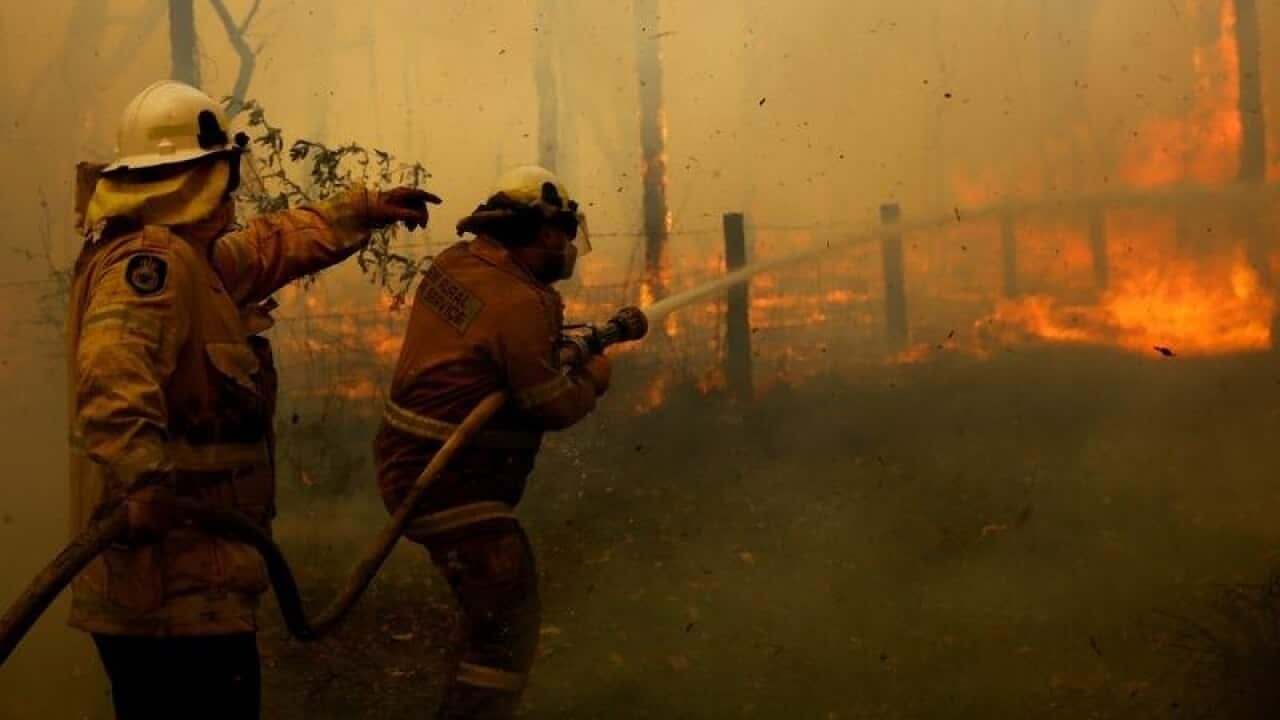Rural Fire crews battle an out of control fire