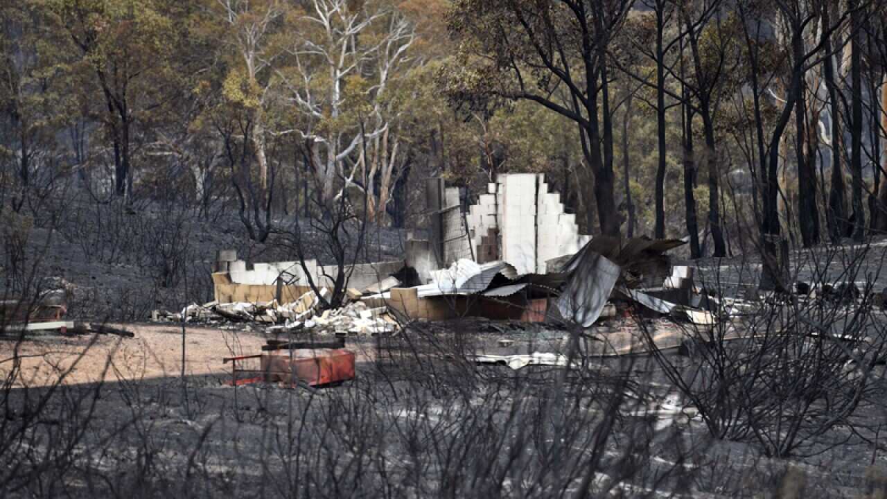 the scene after a bushfire broke out at Carwoola