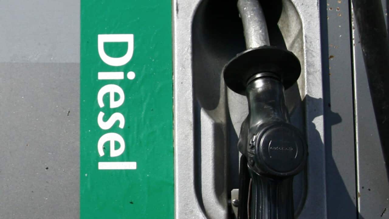 File photo of a diesel fuel pump