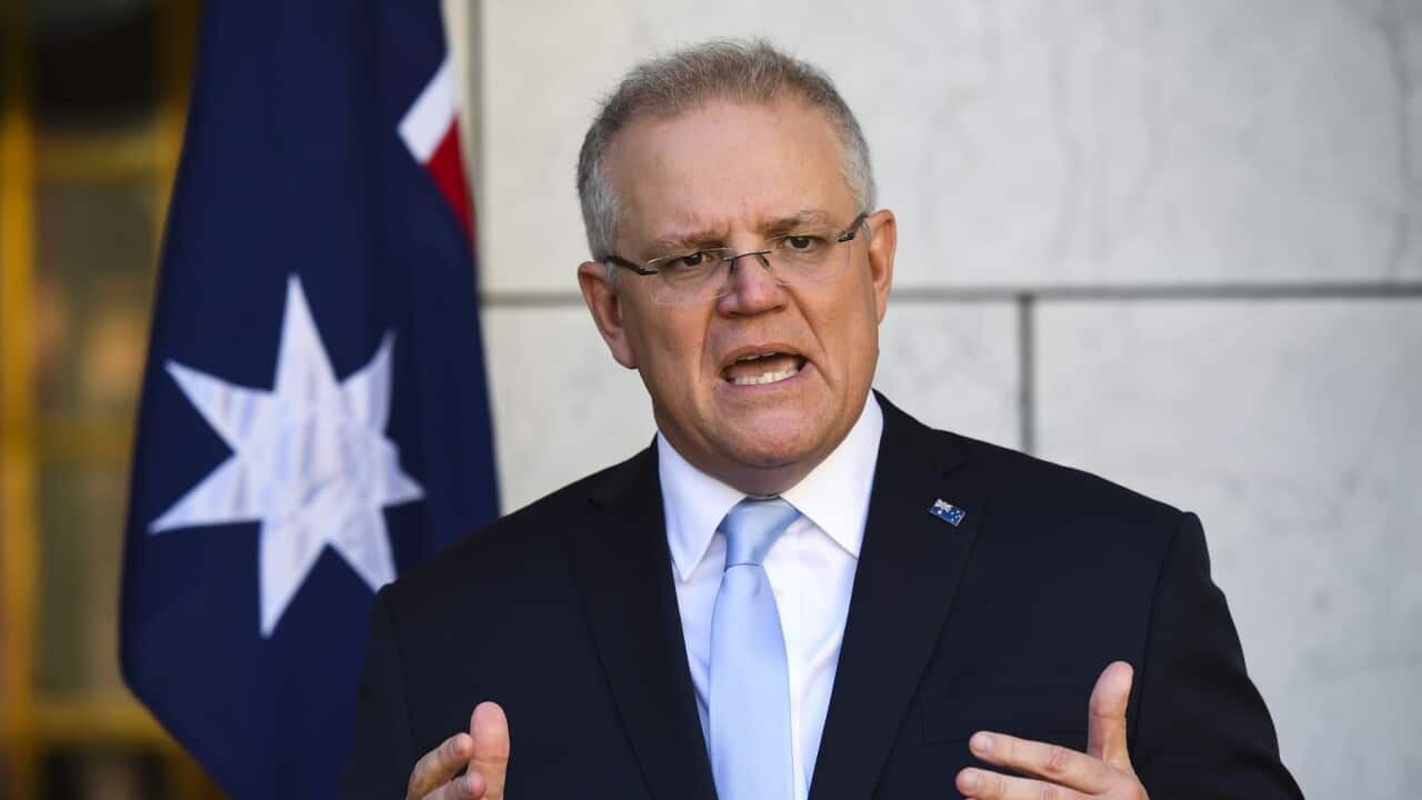 Prime Minister Scott Morrison at his national cabinet press conference