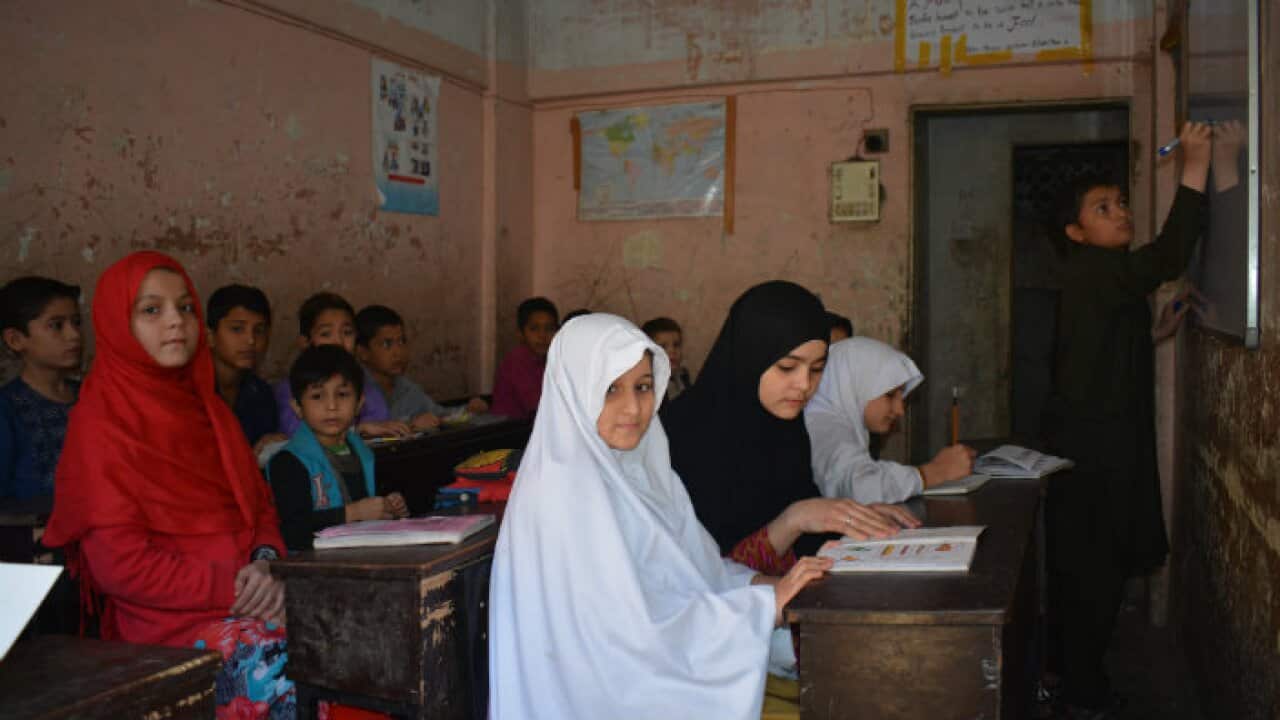 Afghan refugee children are studying in Pakistan
