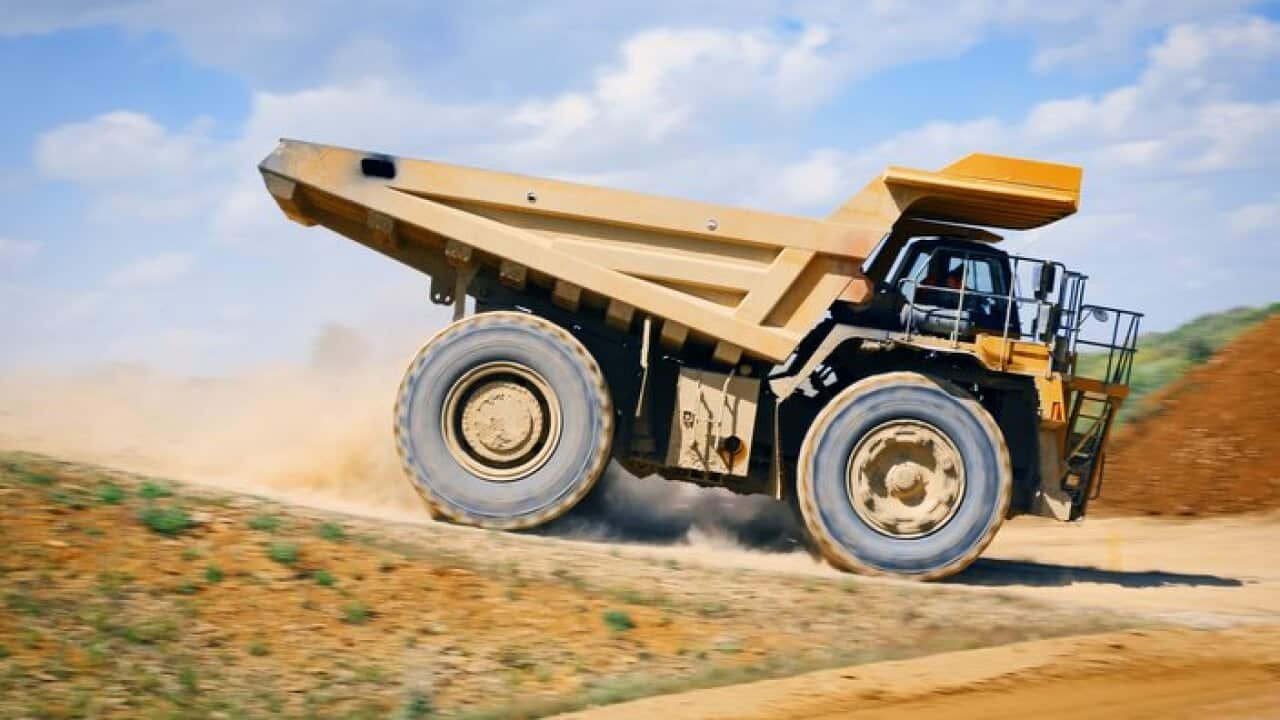 road heavy truck at work