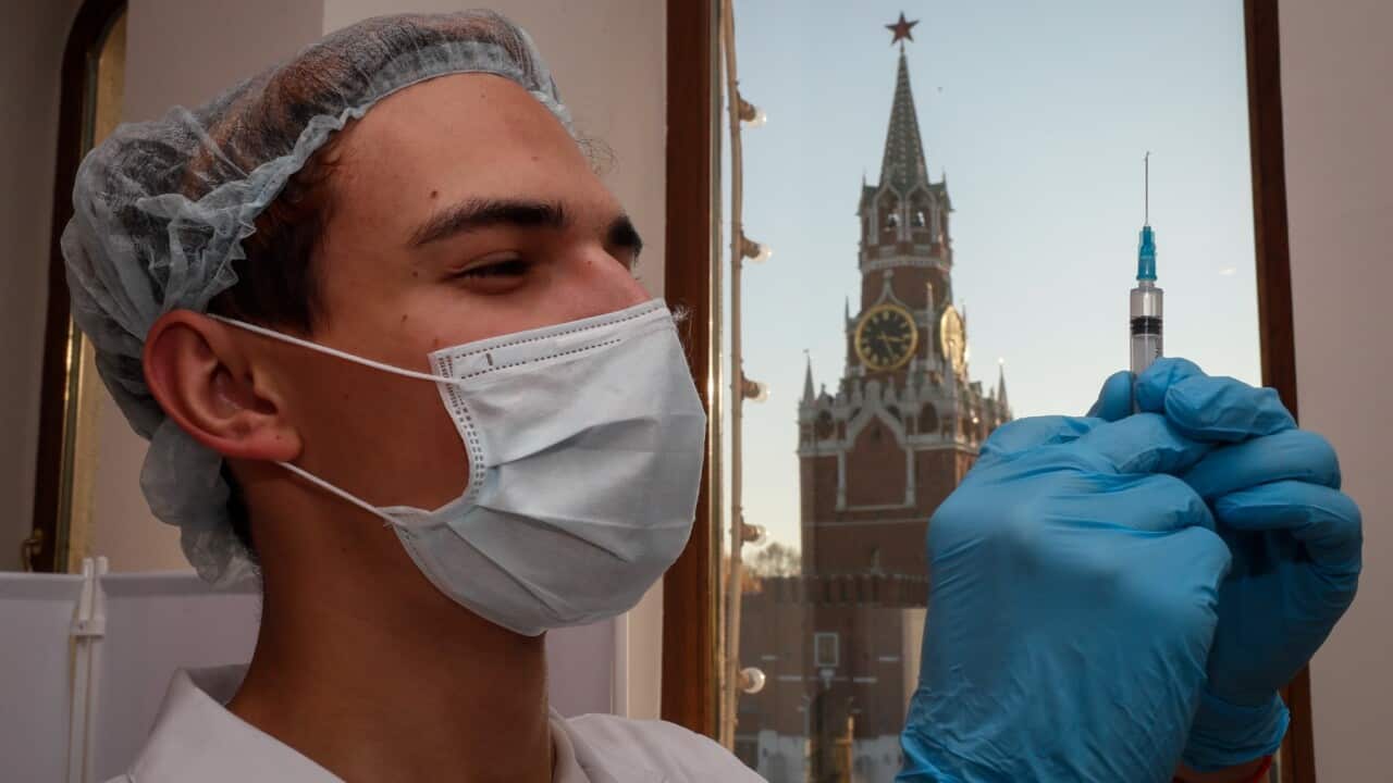 Nurse Sputnik vaccine