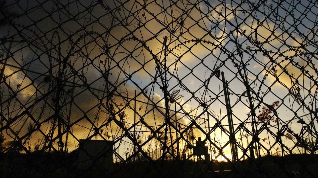 Razor wire surrounds the Christmas Island detention centre