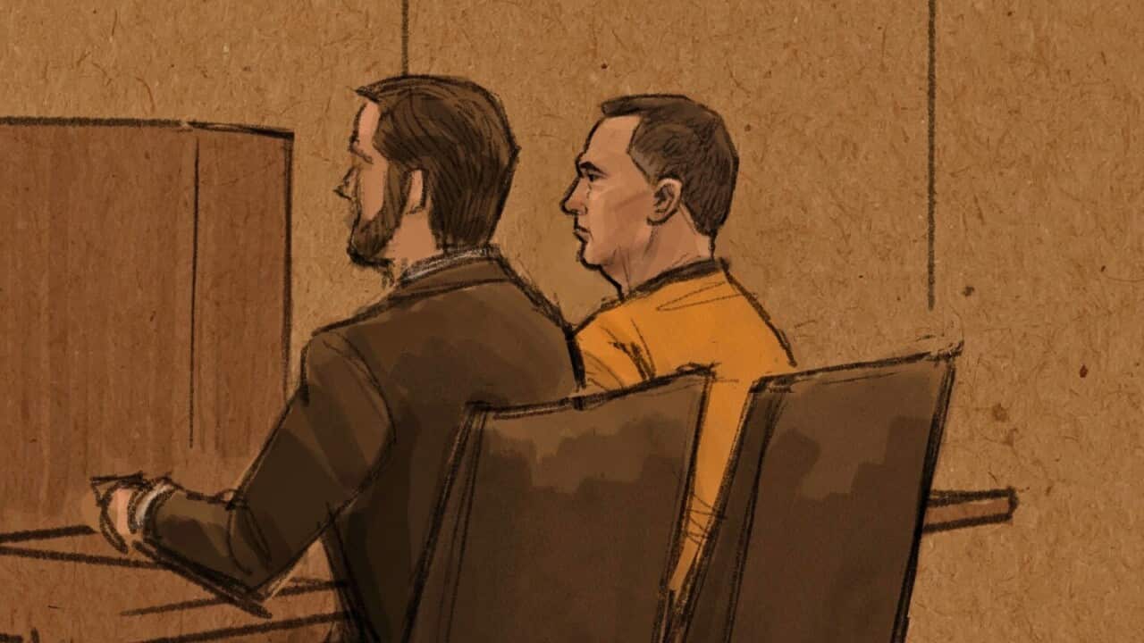 Courtroom sketch of murder accused Vance Boelter (R) (AAP).jpg