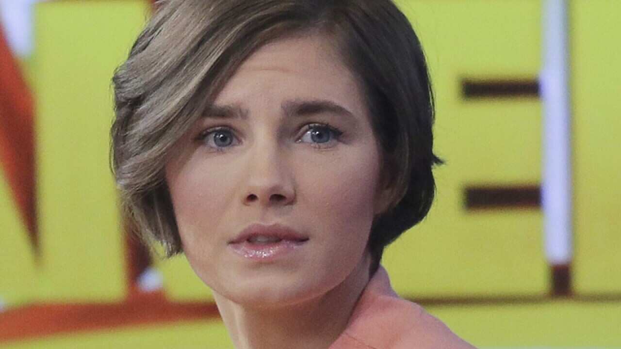 Amanda Knox following a television interview, in New York