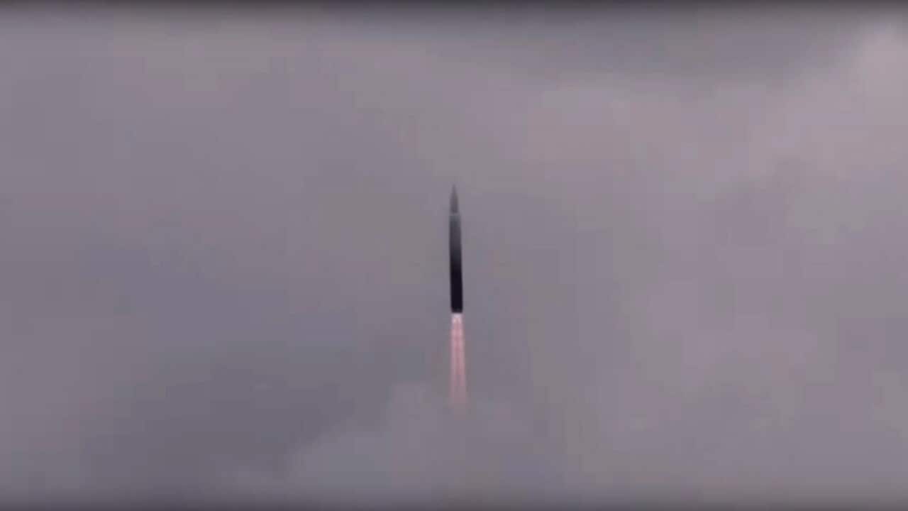 Russian Avangard hypersonic strategic missile system equipped with a gliding hypersonic manoeuvering warhead (AAP)