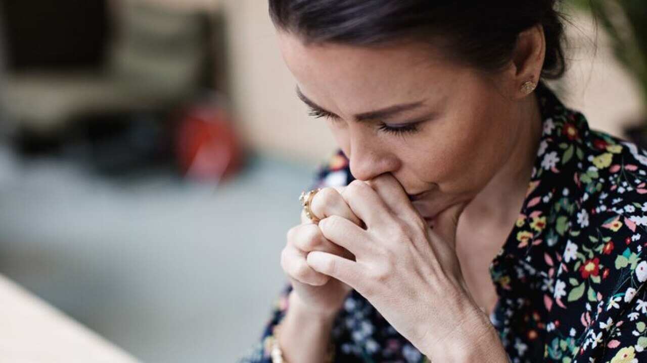 Close-up of thoughtful woman