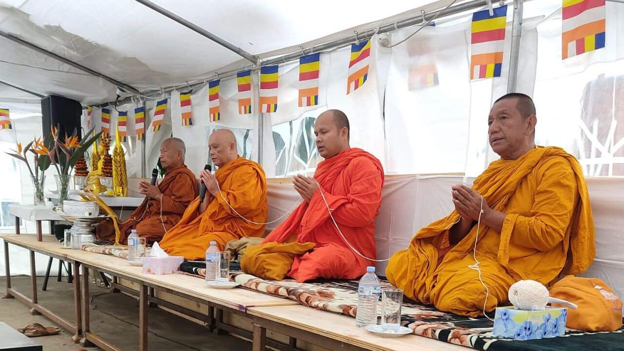 Buddhist monk at a ceremony at Phrayotkeo in NSW, Australia