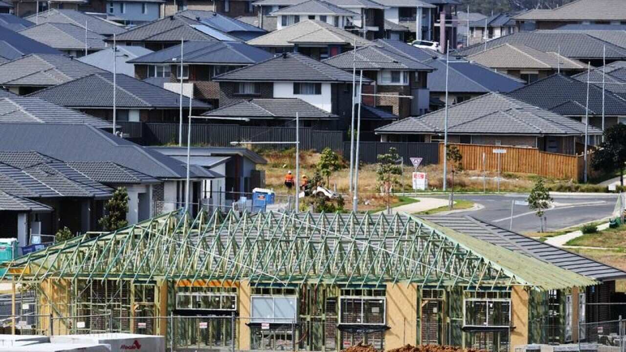 A new housing estate is seen at Oran Park in Sydney.