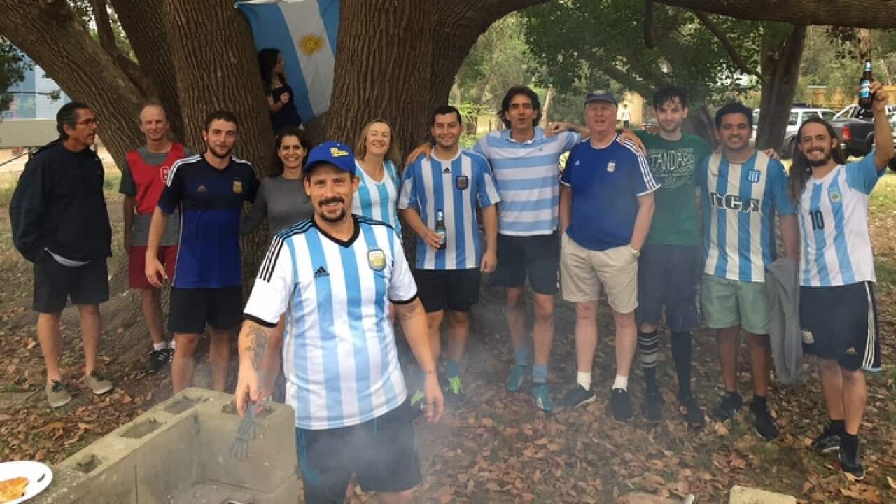 Argentina fans enjoy a traditional Asado