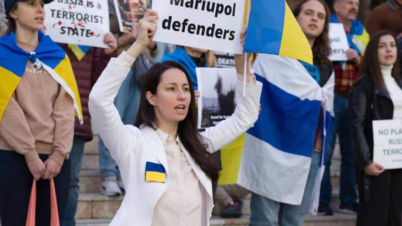 Kateryna Argirou, Sydney. Anti-war protest.