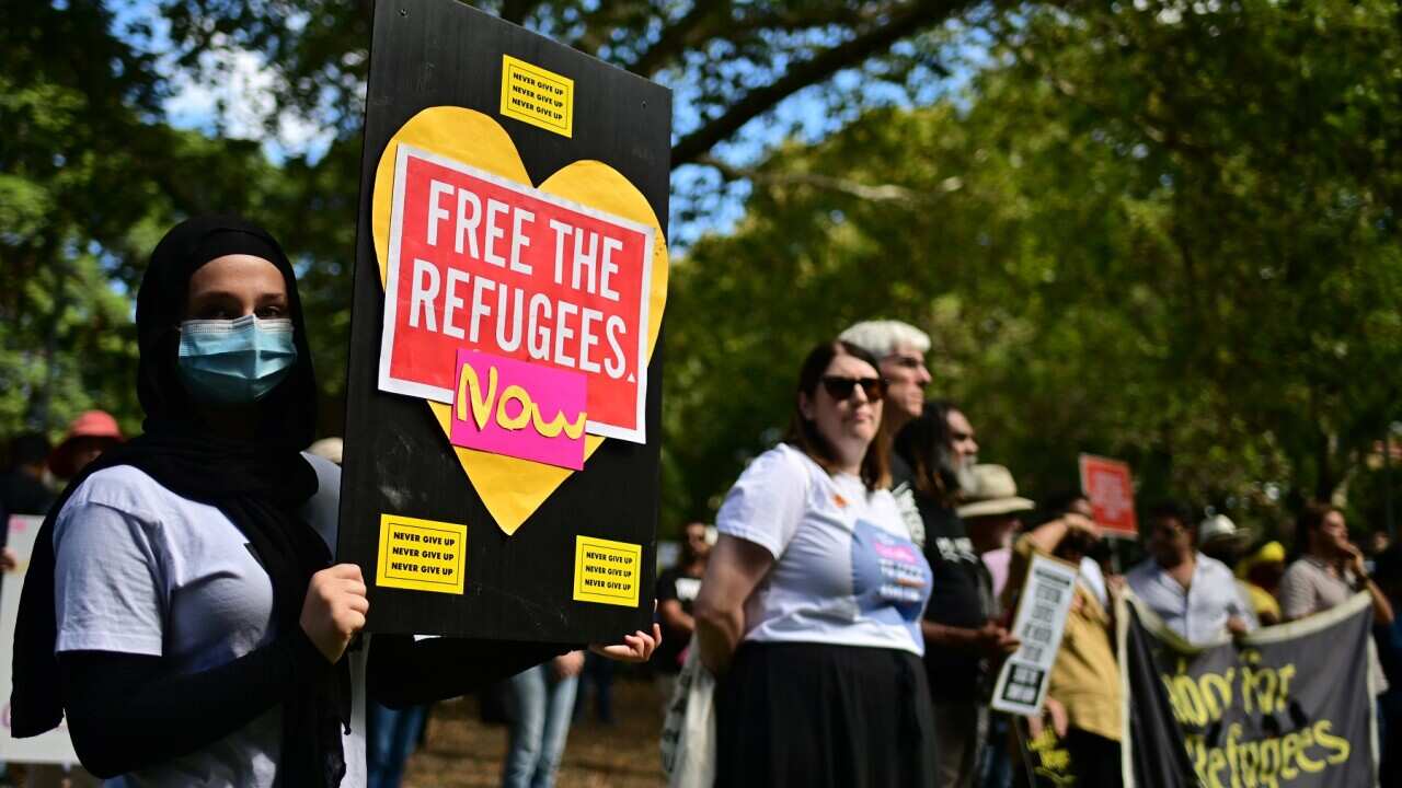Protesters calling for justice for refugees and asylum seekers