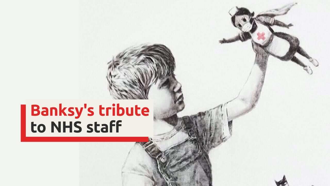 Artist Banksy pays superhero tribute to Britain's NHS staff