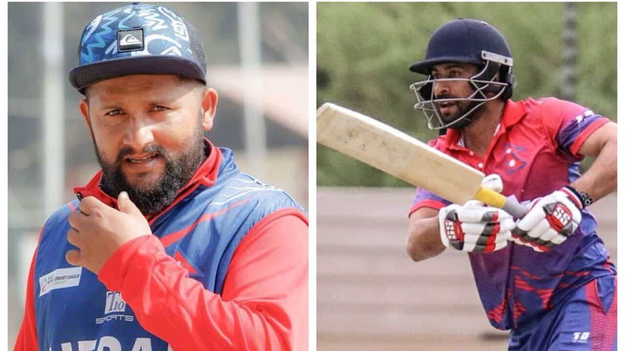 Basant Regmi (left) Sharad Veswakar (right) have been left out from Nepal's upcoming T20 in Singapore.
