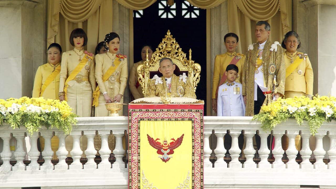 Thai King Bhumibol Adulyadej with his family. (File: Getty)