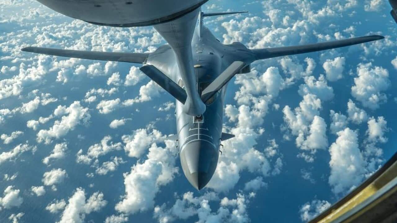 Defense shows a US Air Force B-1B Lancer