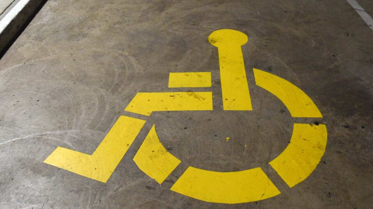 A disability carpark sign