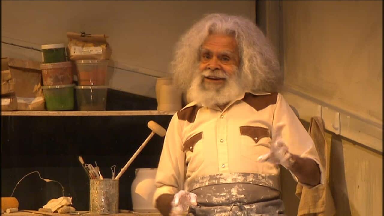 Jack Charles on stage in 2011 (SBS)