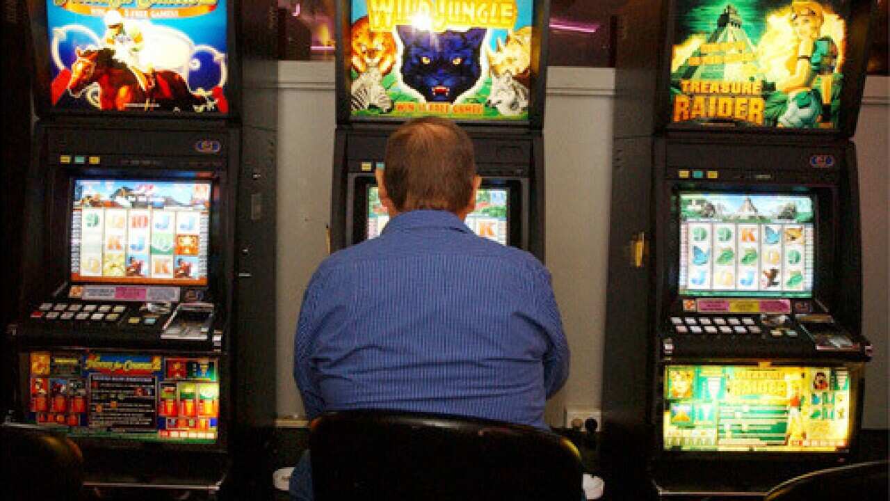 A poker machine player in a Sydney club