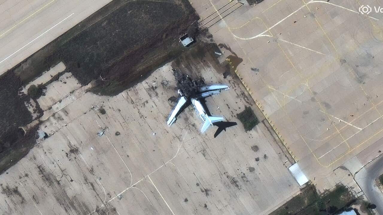 Airstrike damage to Barkhuh naval base in Iran.