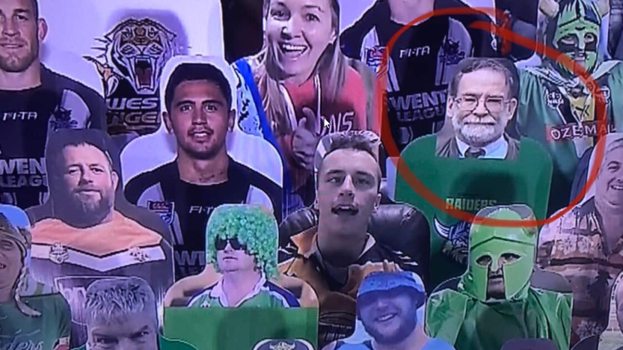 A cardboard cutout of serial killer Harold Shipman was spotted in the crowd at an NRL game this weekend