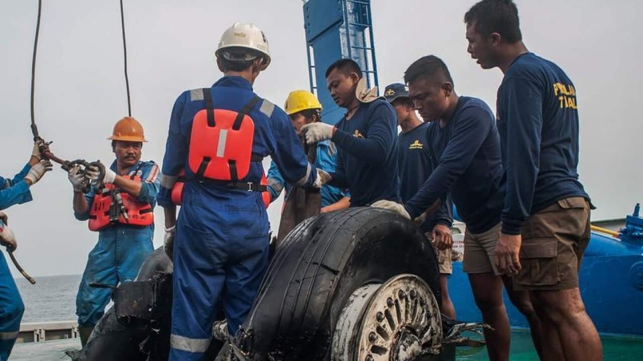Tyres and turbines from the crashed Indonesian Lion Air jet have been found, but not the fuselage.