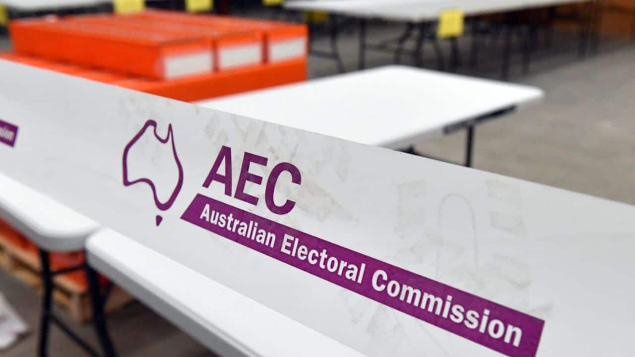 Boxes of ballot papers ready for polling booths at an Australian Electoral Commission warehouse Source: AAP / MICK TSIKAS/AAPIMAGE
