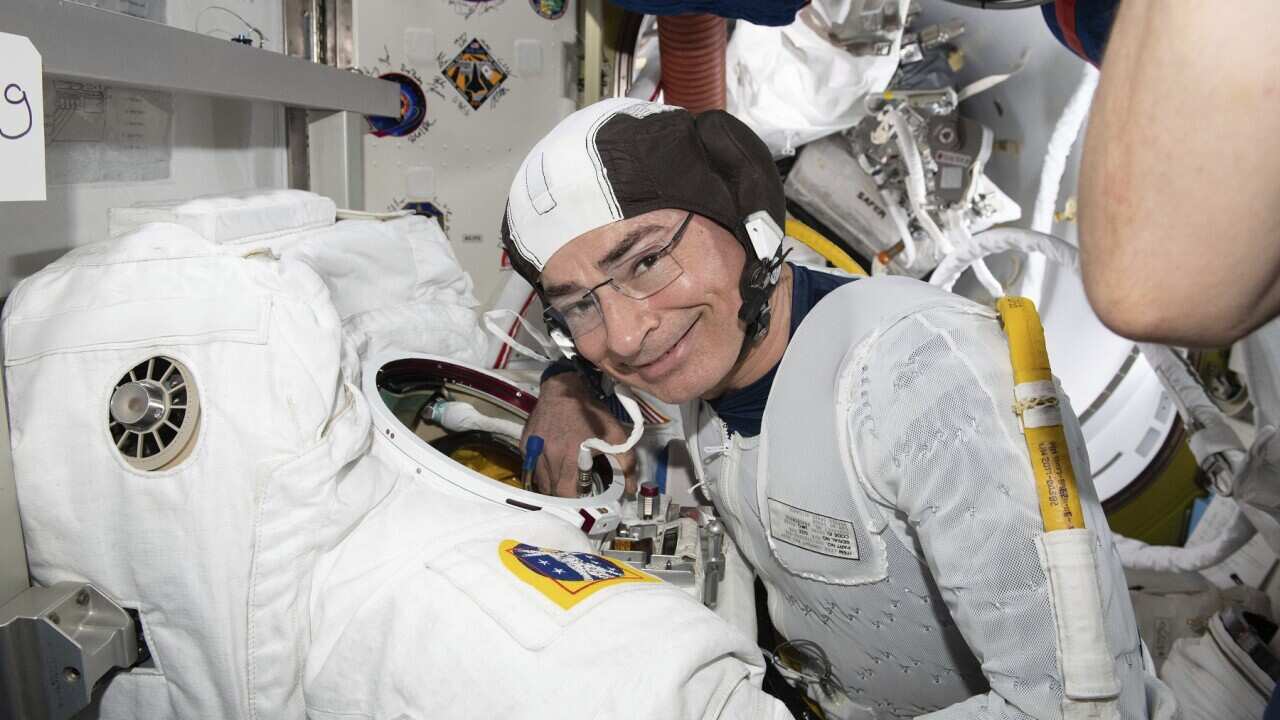 Astronaut Mark Vande Hei at the International Space Station