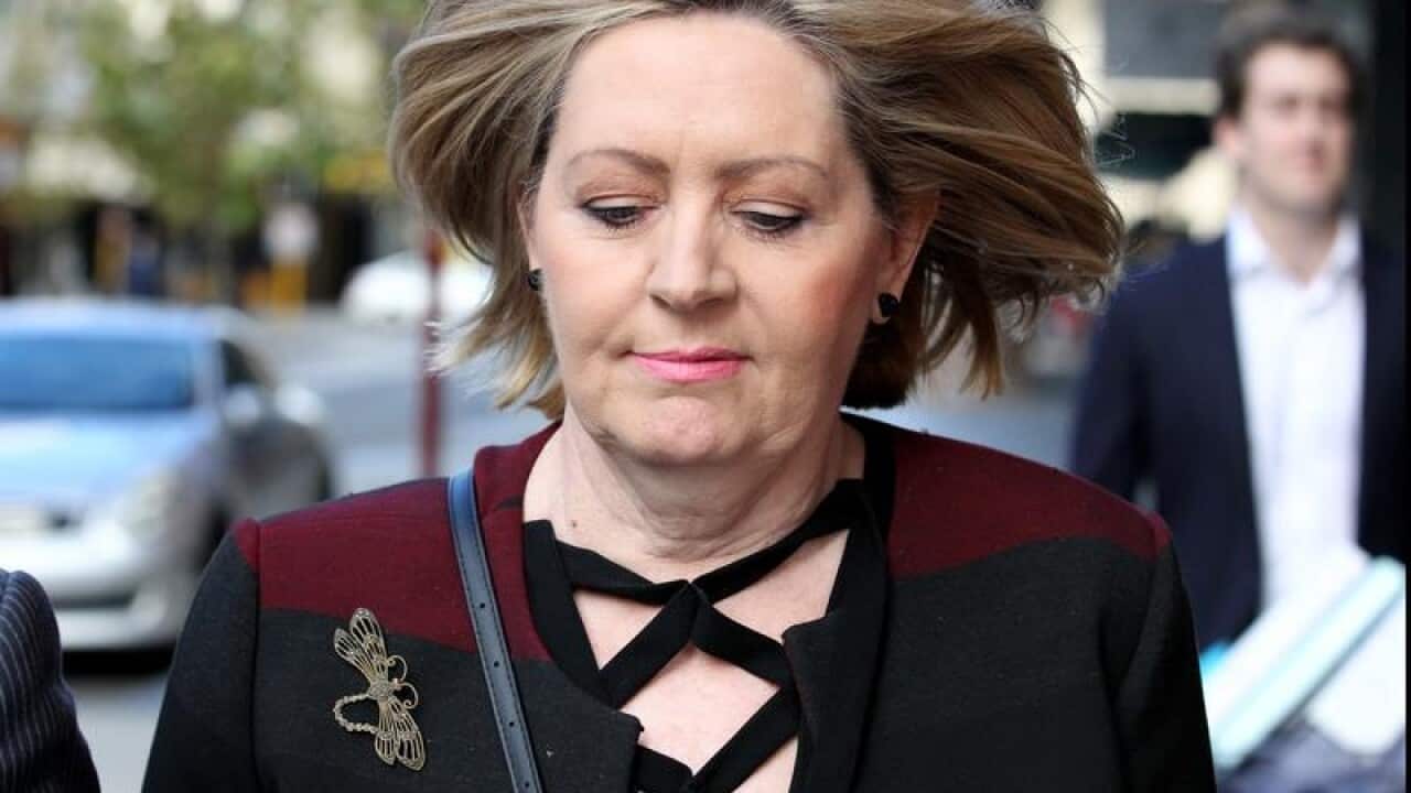 Lisa Scaffidi leaves the State Administrative Tribunal in Perth.