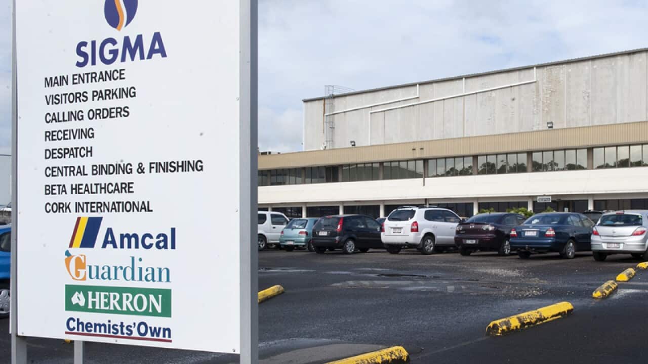 The exterior of the Sigma pharmaceuticals company factory in Brisbane