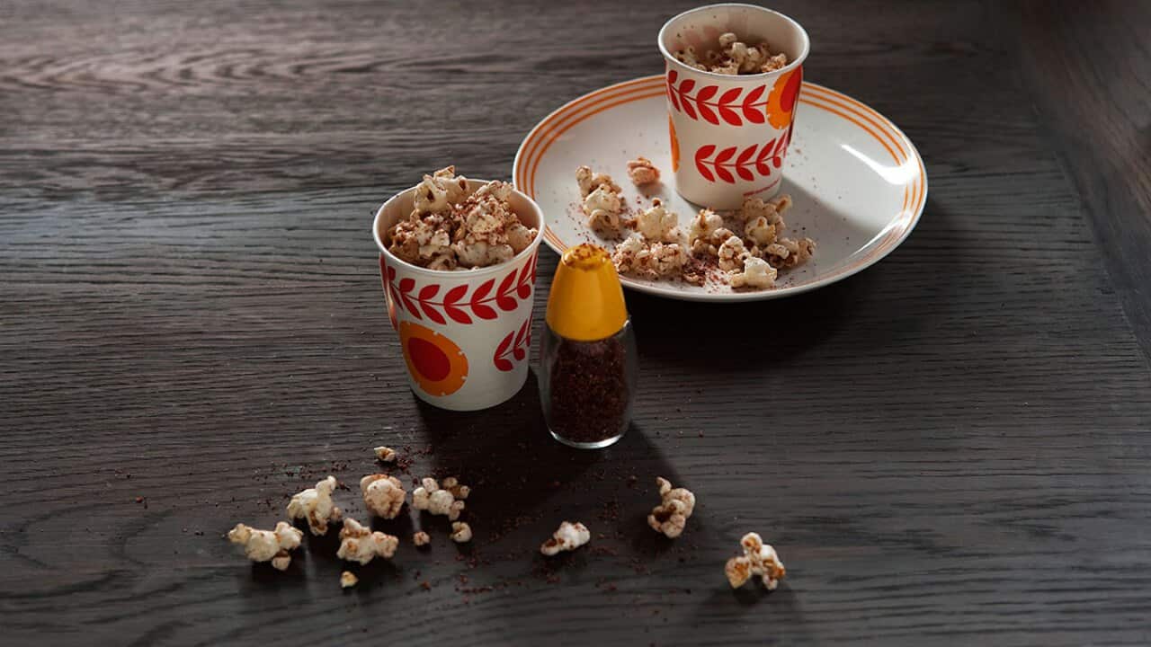 Sumac and shallot popcorn SBS Food