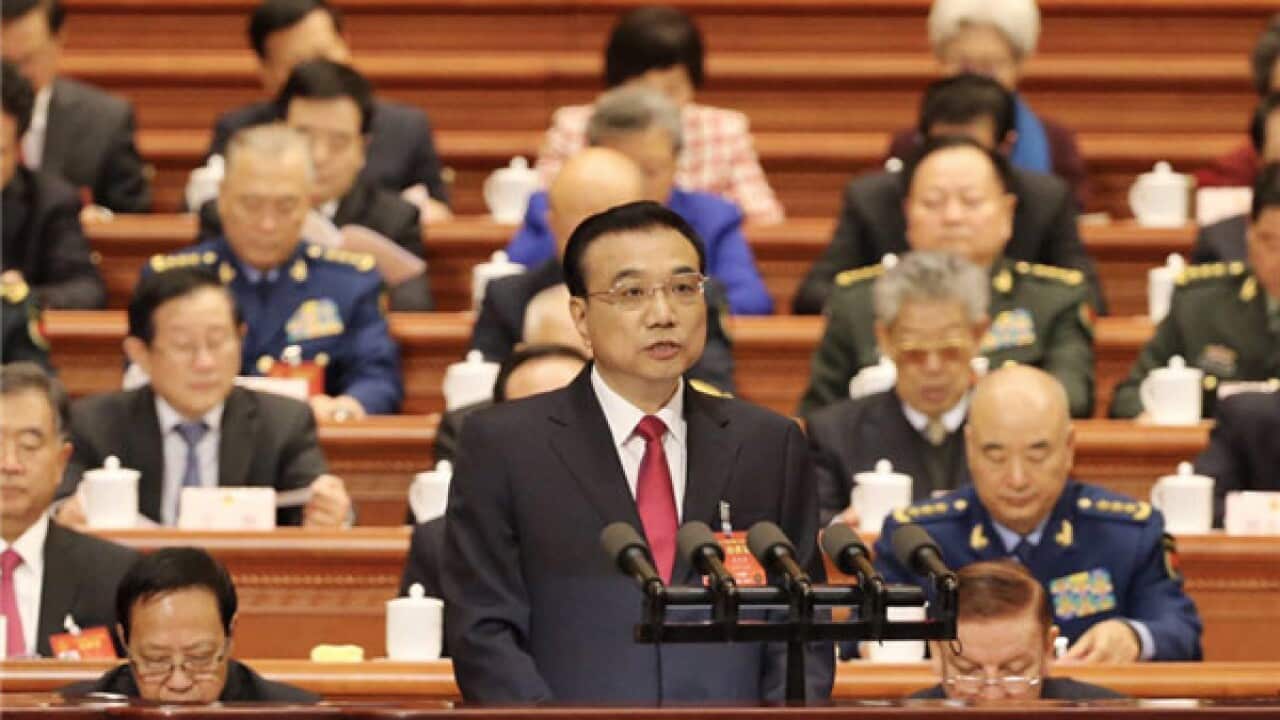 Chinese Premier Li Ke Qiang Reporting at 14th National People's Congress.