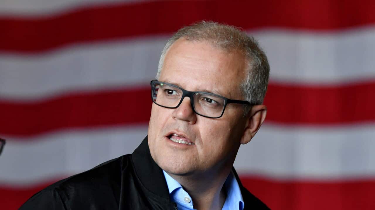 Australian Prime Minister Scott Morrison is seen on board the USS Ronald Reagan, off the coast of Queensland, Australia, Friday, July 12, 2019.