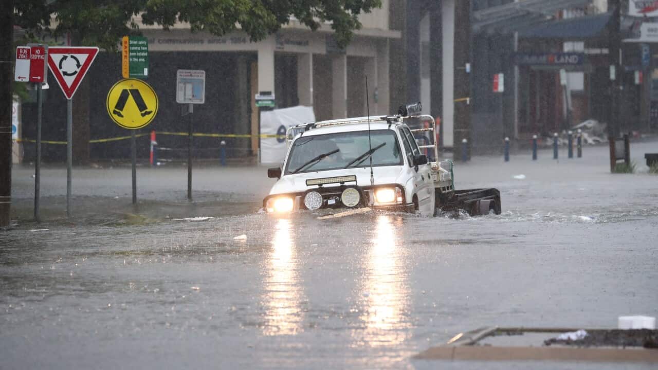 Flooded scenes in Molesworth St, Lismore, NSW, Wednesday , March 30, 2022.