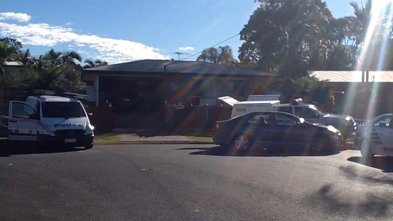 Police on the scene at a house in Caboolture