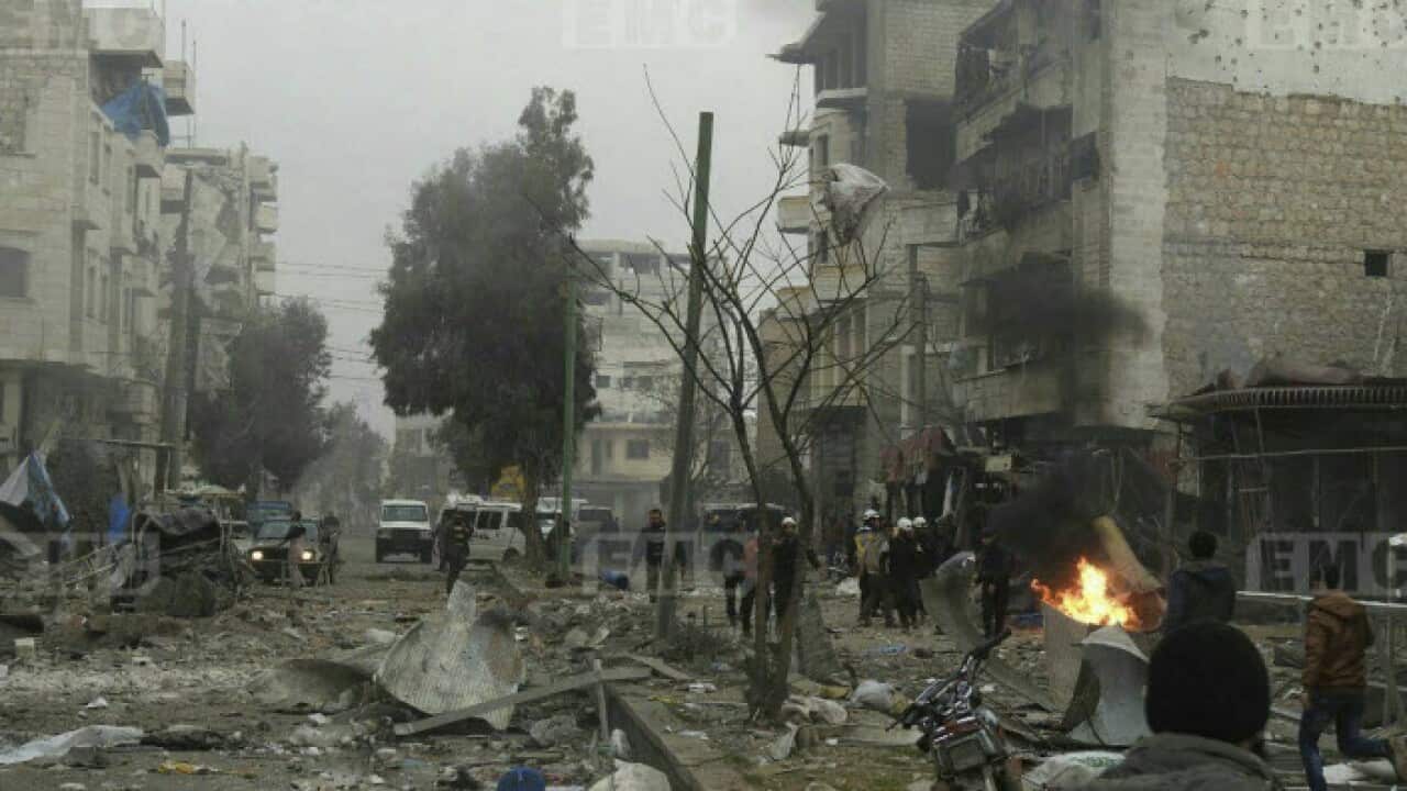 treet which was attacked by Russian airstrikes, in Maarat al-Nuaman town, southern Idlib province, Syria