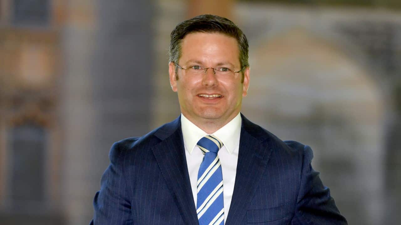 NSW Minister for Multiculturalism Mark Coure at a swearing in ceremony at NSW Government House in Sydney, Tuesday, December 21, 2021. (AAP Image/Mick Tsikas) NO ARCHIVING