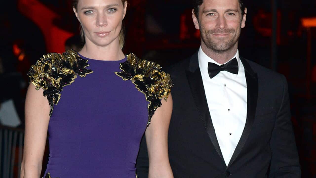 Jodie Kidd (L) and partner David Blakeley