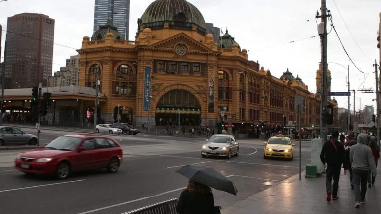 Flinders Street railway station in Melbourne.