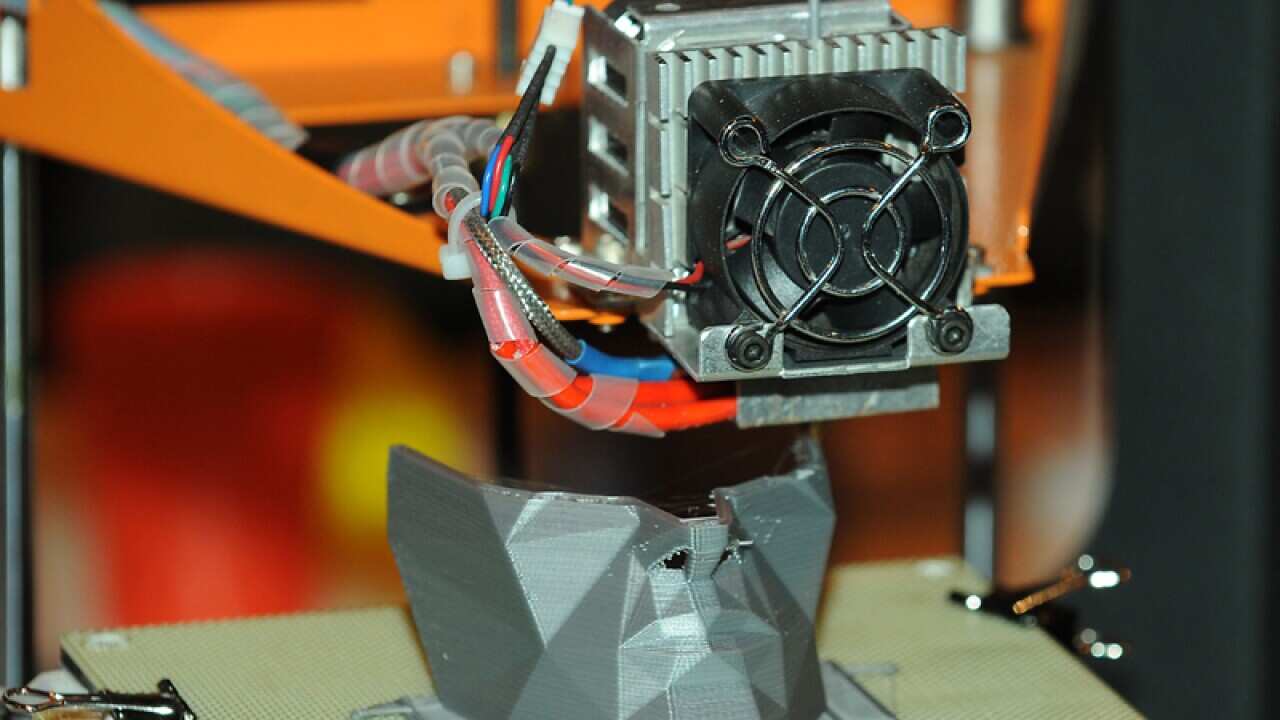 A 3D printer on display at the Gadget Show Live